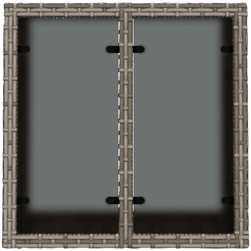 VidaXL vrtni stol sa staklenom pločom sivi 55x55x37 cm od poliratana Slike