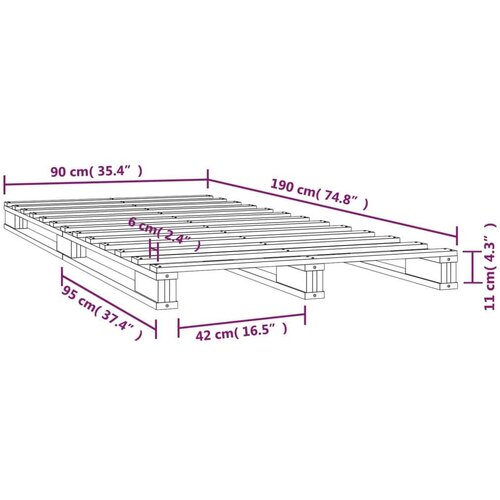 vidaXL Posteljni okvir bel 90x190 cm trdna borovina 3FT Cene