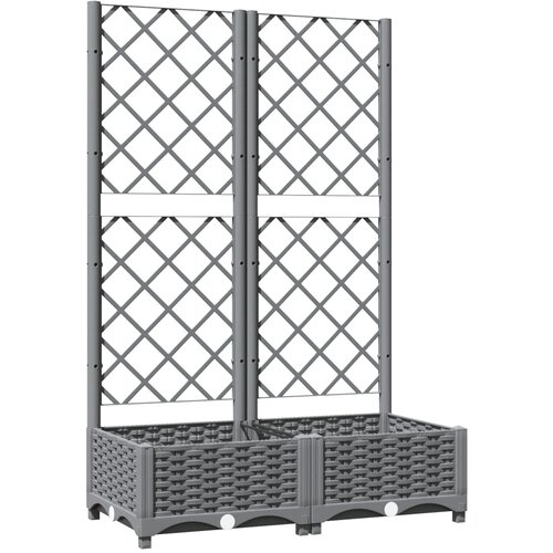  Vrtna sadilica s re&amp;scaron;etkom svjetlosiva 80x40x121,5 cm PP Slike