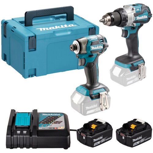 Makita DLX2528TJ LXT komplet sa udarnim odvijacem, udarnom bušilicom, 2 x 5 Ah baterijom, punjacem i MAKPAC-om Cijene