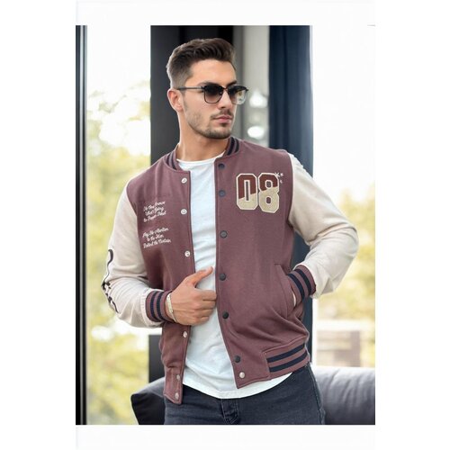 Dewberry 40656 Slim Fit College Jacket-COFFEE Cene