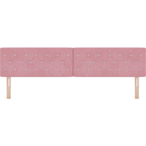  LED uzglavlje s kristalnim dugmadi tufted ružičasto 100 cm bar&amp;scaron;un Slike