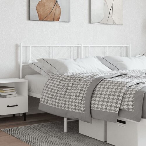 VidaXL Metalno uzglavlje bijelo 180 cm Slike