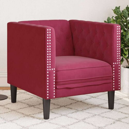  Fotelj chesterfield vinsko rdeč žamet Slike