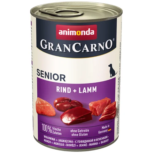 Animonda Varčno pakiranje GranCarno Original Senior 12 x 400 g - Govedina & jagnjetina