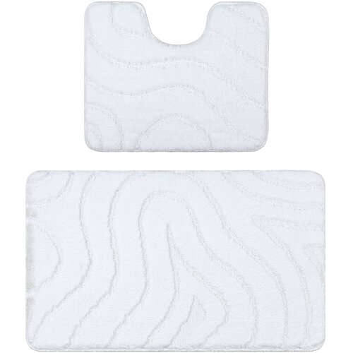 RugsX Preproge Dvodelni kopalni&scaron;ki set preproga SUPREME WAVES, v 60x100 cm Bela Cene