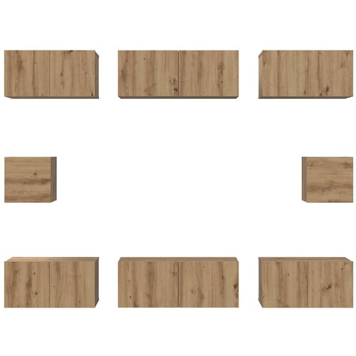  Set TV komoda 8 pcs Umjetnički hrast Konstruirano drvo Slike