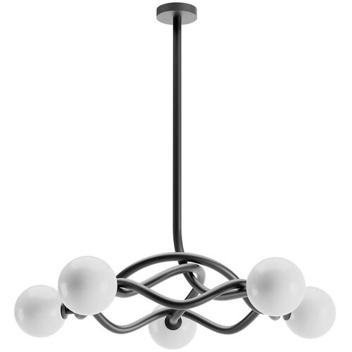  Redo 01-3259 - Luster na &scaron;ipci CONFUSIO 5xE14/28W/230V prečnik 96 cm crna Cene