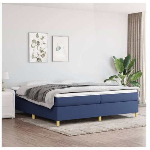  Za krevet s oprugama plavi 200x200 cm od tkanine Cijene