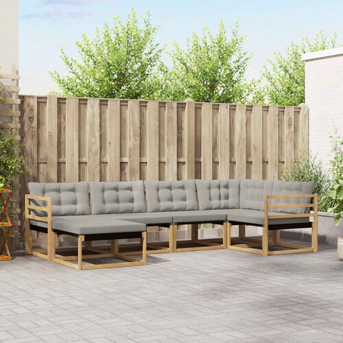  Set vanjskih sofa 6 kom. Bijela i svjetlosiva 325 x 166,5 x 73 cm Cene