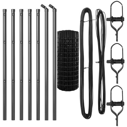 Euro ograda s 7 postova 0.8x10 m Cinkovana čelik Siva Slike