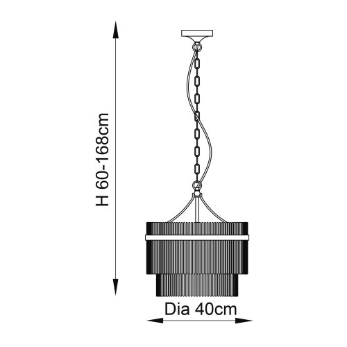  Endon 99167 - Luster na lancu MARIETTA 3xE14/7W/230V mesing/proziran Slike