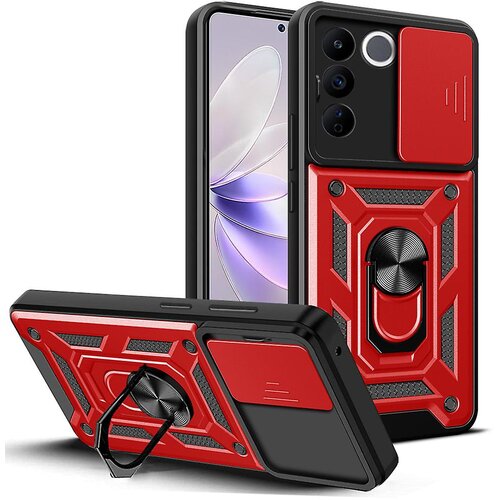 INORCO Za vivo V27e 4G PC+TPU telefonska torbica, drsna zaščita leč, odporen na udarce, stojalo za telefon, pokrovček, (22033994) Cene