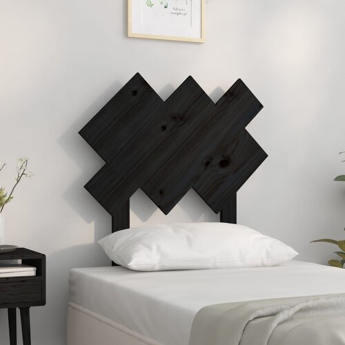 VidaXL Uzglavlje za krevet Crno 72,5x3x81 cm od masivne borovine Slike