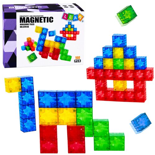 Magnetic Construction Blocks Cubes Colorful 3D Cubes 160 pcs. Slike