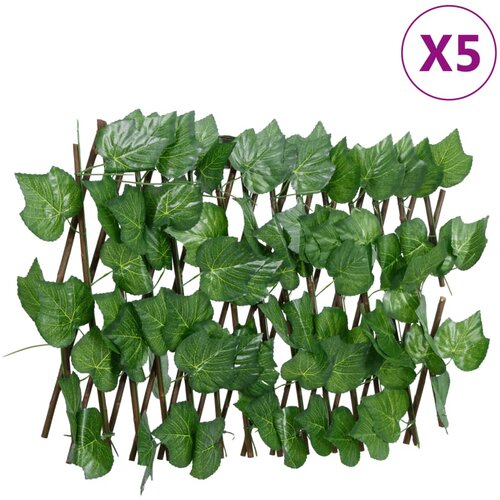 vidaXL Proširiva rešetka od lažnog lišća grožđa zelena 5 kom 180x20 cm Cijene