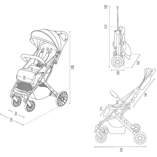 Momi kolica za bebe Estelle Dakar Blowball, 6m+ Slike