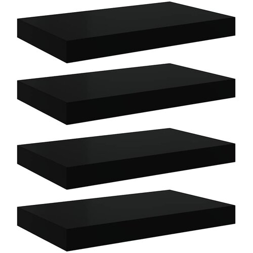  Plutajuće zidne police 4 kom sjajne crne 40 x 23 x 3,8 cm MDF Slike