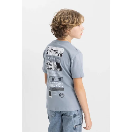 Defacto Boy's Crew Neck Printed Short Sleeve T-Shirt