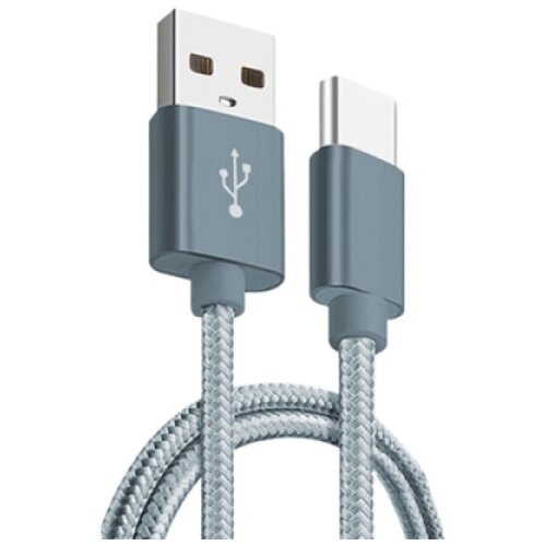 X Wave Kabl USB A na Type C 2m 3A ALU pleteni Sivi Cene