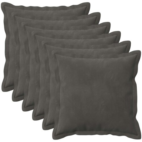  Presvlaka za jastuk 6 pcs HOUTEN Tamnosiva 50 x 50 cm Baršun Cene