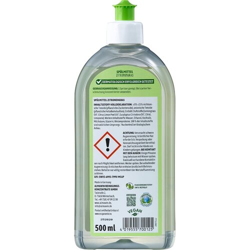 AlmaWin Tekuće sredstvo za suđe Limunska trava 500 ml Slike