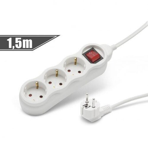Delight Podaljšek na 3 vtičnice 3x1mm 1,5m s stikalom Cene