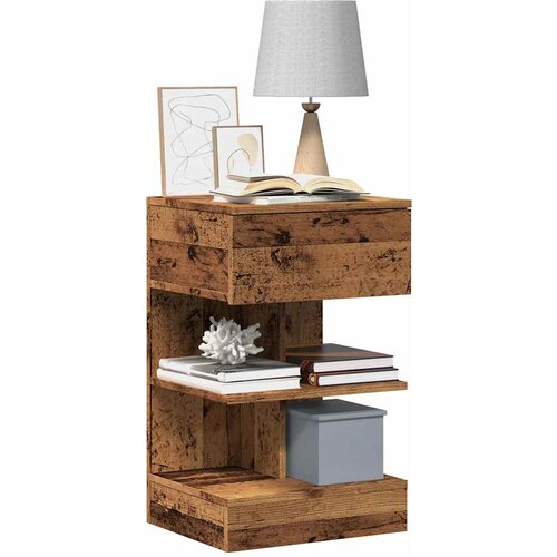 vidaXL Nočna omarica Old Wood 40x35x65 cm Inženirski les Cene
