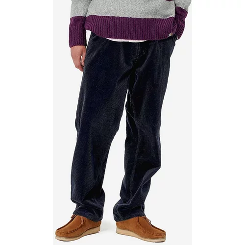 Carhartt WIP Pamučne hlače boja: tamno plava, ravni kroj