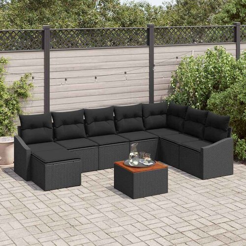  Sjedeća garnitura za vrt 9 kom. Crna poliratan 288.5 x 178.5 x 69 cm Cijene