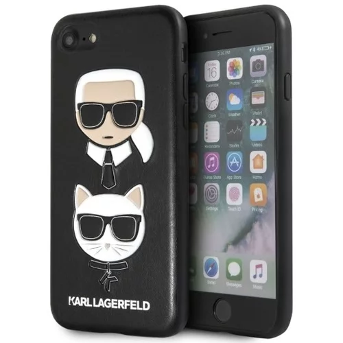 Karl Lagerfeld Originalen ovitek KLHCI8KICKC za iPhone 7 / 8 / SE 2 (2020) črna trda zaščita - Karl and Choupette