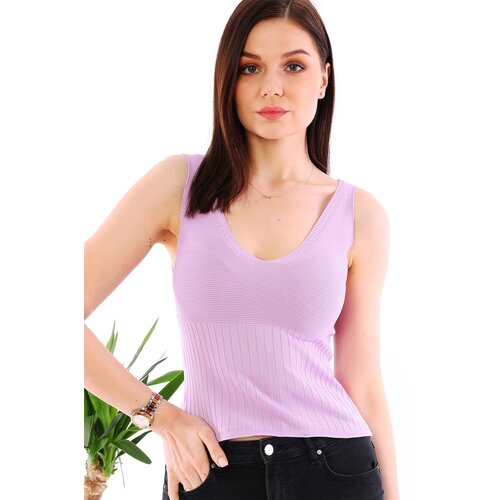 Dewberry Z2009 WOMEN&amp;#039;S CROCHET BLOUSE-LILAC Slike