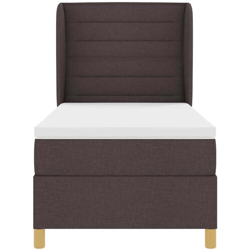  Krevet s opruga kutije Tamno smeđa 200 x 100 cm tkanina Slike