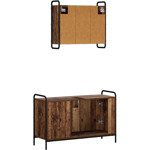  Set ormarića za kupaonicu 2 kom. Staro drvo 65,5 x 34 x 61 cm Slike