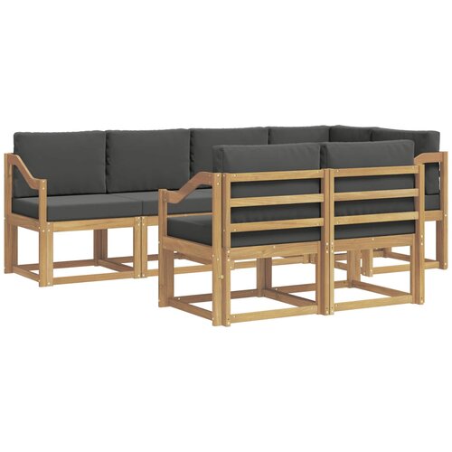 vidaXL Zunanja garnitura za sedenje 7 pcs Bela in antracit Poliester, (5000281645) Cene