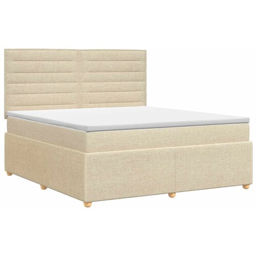  Boxspring krevet s madracem Krem 160 x 200 cm Tkanina - Krem 160 x 200 cm Dizajn linija Slike