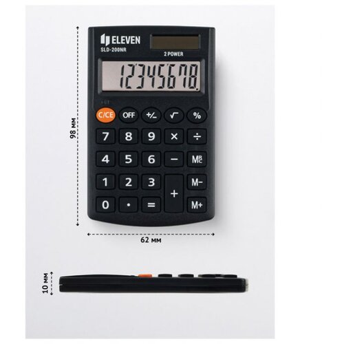  KALKULATOR KOMERCIJALNI 8MJESTA ELEVEN SLD-200NR CRNI Slike