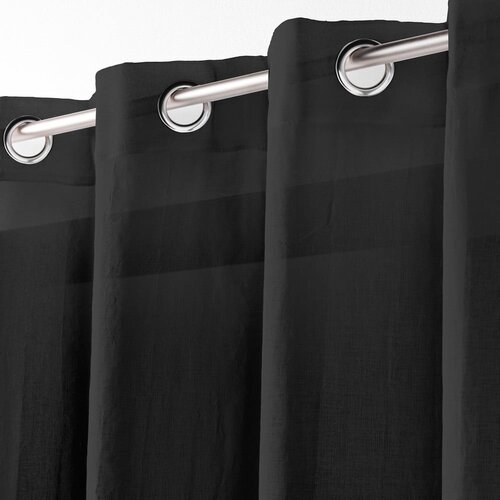 Douceur d int&amp;eacute;rieur Črna prosojna zavesa 140x280 cm Telma &amp;ndash; Slike
