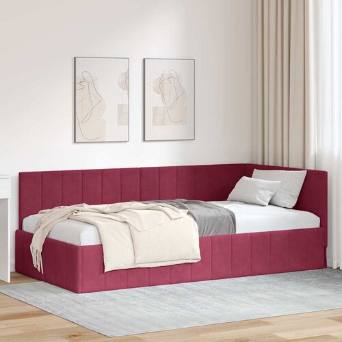 vidaXL Kutni okvir kreveta boja crnog vina 90 x 200 cm Baršun Cijene