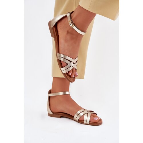 Maciejka Ladies leather sandals on flat heel Slike