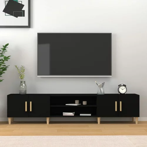 TV ormarić crni 180x31,5x40 cm od konstruiranog drva