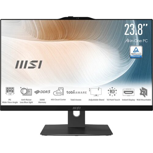 MSI Računalnik All-in-One Modern AM242TP 1M-2021XEU Core 5 / 16GB / 512GB SSD / 24" FHD / Touchscreen / Windows 11 Pro (črn) Cene