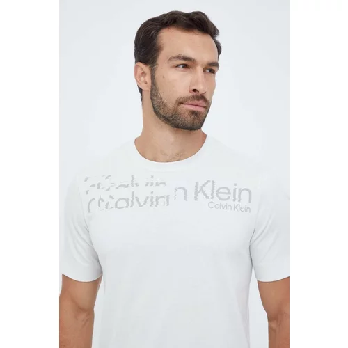 Calvin Klein Majica kratkih rukava za trening boja: bež, s tiskom