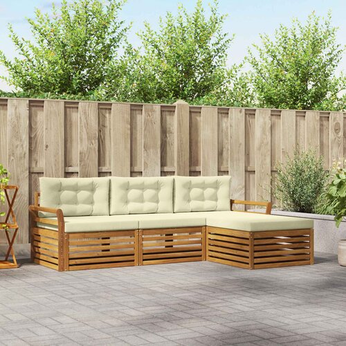  Set vanjskih sofa Prirodna i krem 254 x 162,5 x 73 cm Cijene