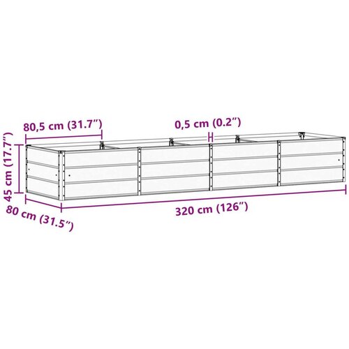  Sadilica Svijetlo siva 320 x 80 x 45 cm Čelik Slike