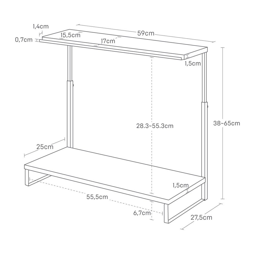 YAMAZAKI Bijelo metalno postolje za monitor Tower &amp;ndash; Slike