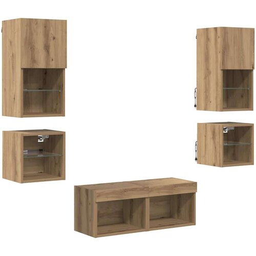  zidne jedinice 8 pcs Umjetnički hrast Konstruirano drvo Slike