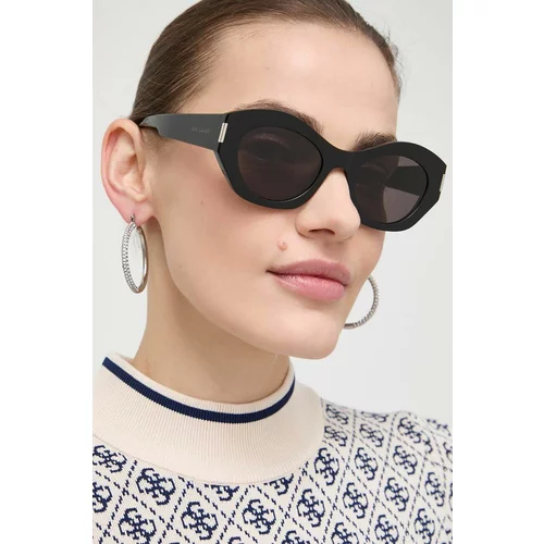 Saint Laurent Sončna očala ženski, črna barva
