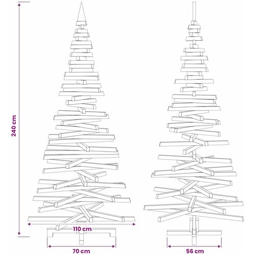  Drveno božićno drvce KOTKA 240 cm Masivna borovina Slike