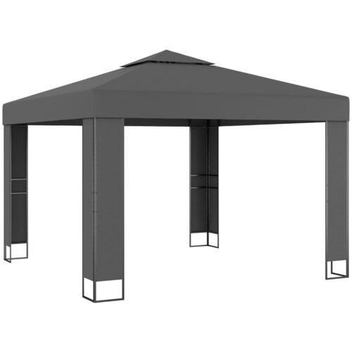 Paviljon z dvojno streho 3x3 m antraciten Cene